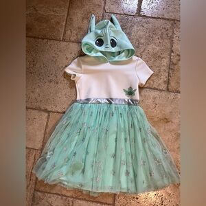 Kids Green and White with Hood Dress